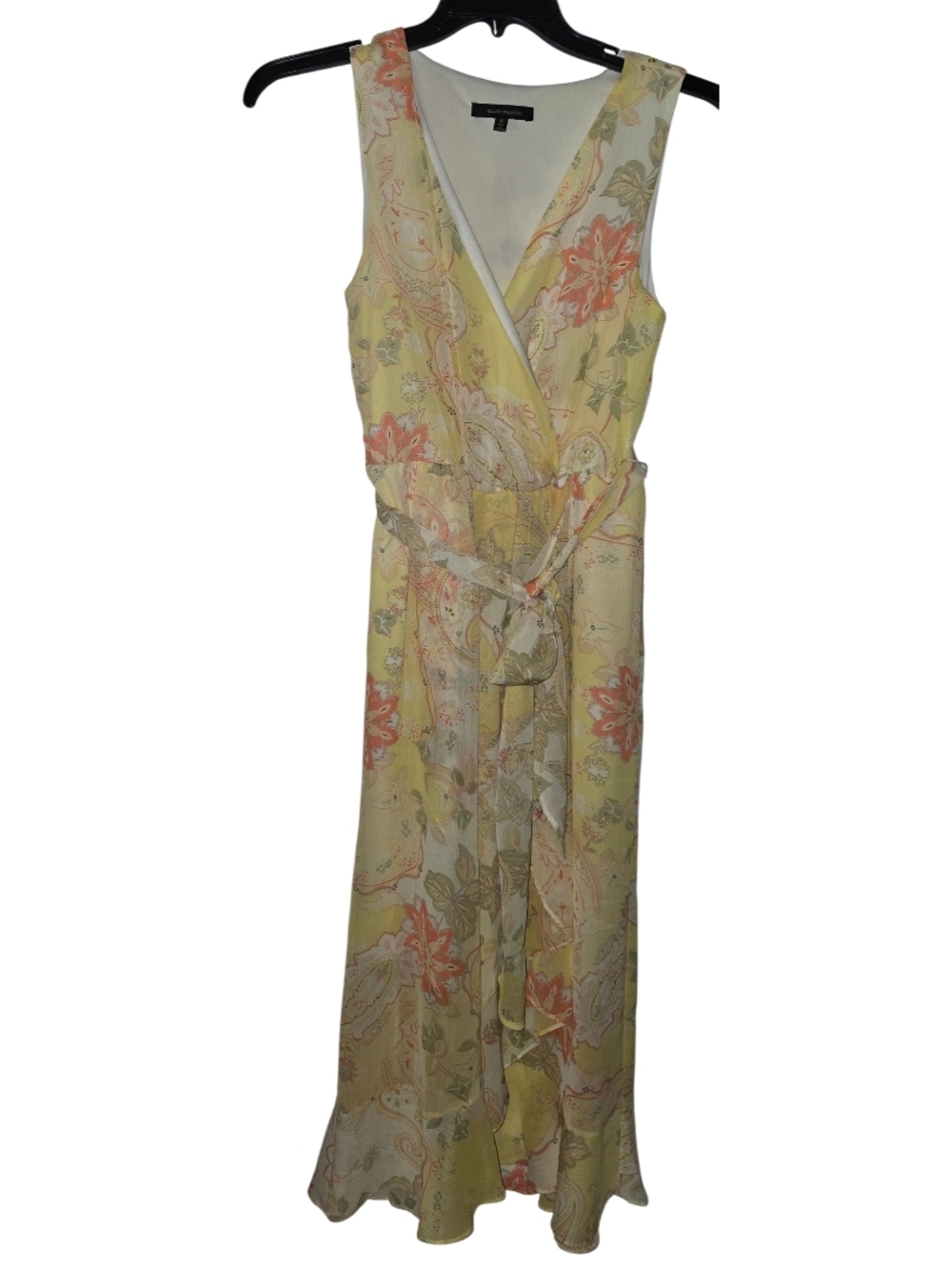 Ellen Weaver Yellow Sleeveless Dress Size 10